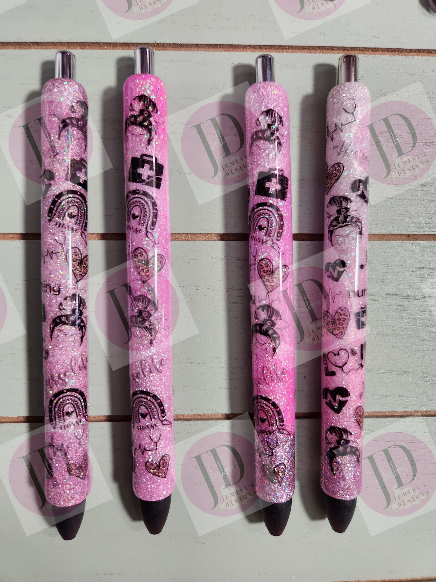 Nurse Life Glitter Pens, Glitter Gel Pens- Soft Pink ombre Glitter nurse life glitter pen/RE-FILLABLE. Please choose 1-4.  One pen for price