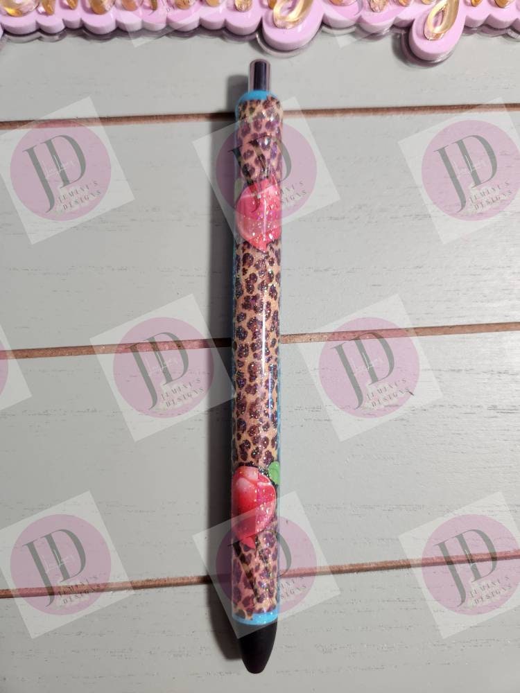 Teacher pen wrap Glitter pen, pen wrap with Lots of vibrant colors sparkle.   Gorgeous glitter pen