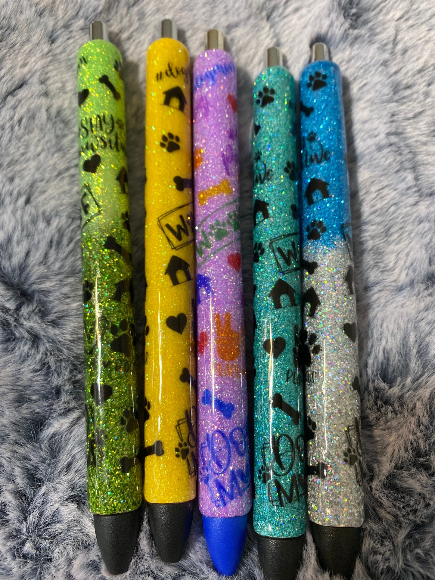 Stay Pawsitive Dog Glitter Pens, Glitter Gel Pens-Different colors to choose from. Only one pen for the list price