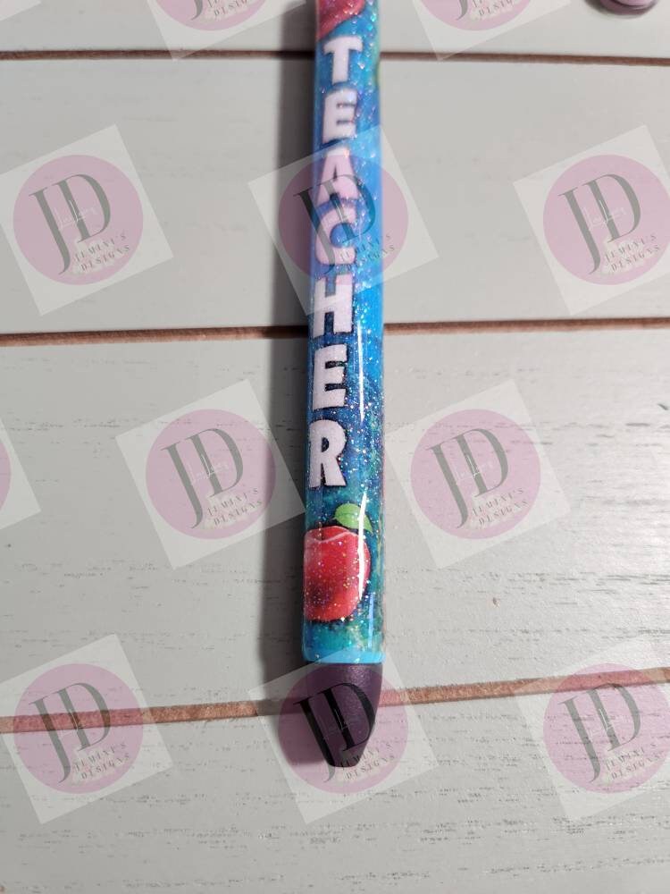 Teacher pen wrap Glitter pen, pen wrap with Lots of vibrant colors sparkle.   Gorgeous glitter pen