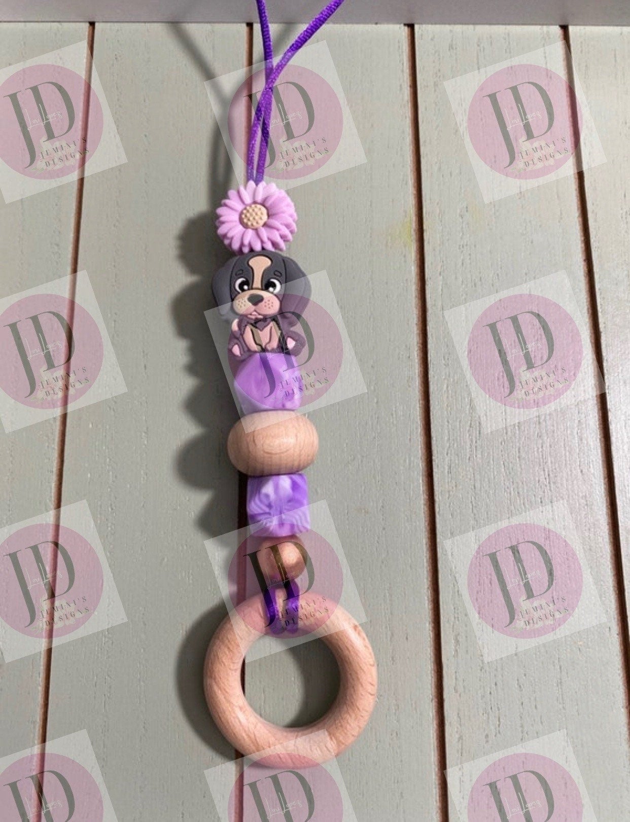 Made to order Rear view mirror Dog/puppy beaded sunflower dangle/aromatherapy ring beaded dangle/beaded air freshener