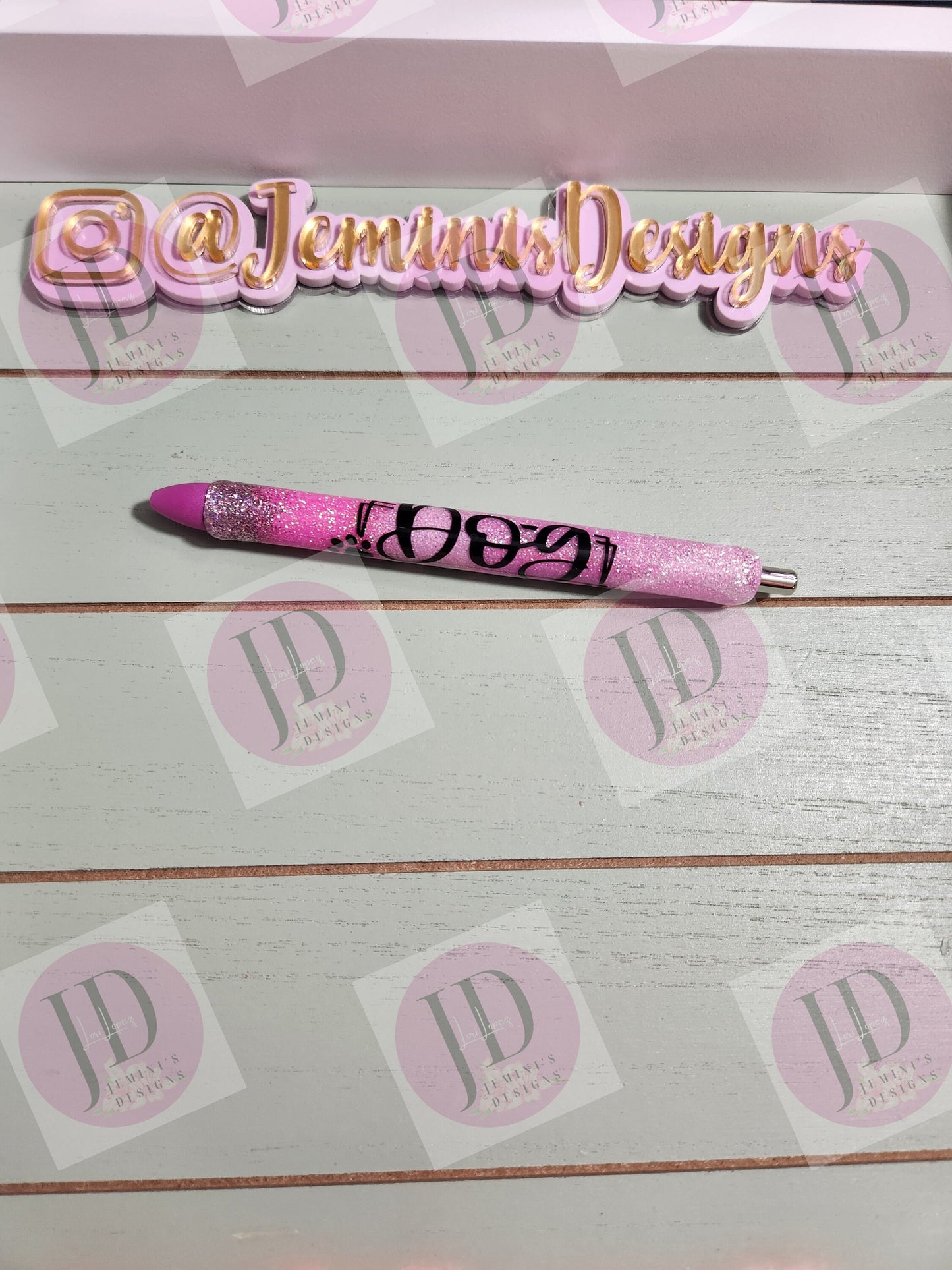 Glitter Pens, Glitter Gel pen, Dog mom glitter pen, dog glitter pens, pink ombre glitter/pink dog mom pen