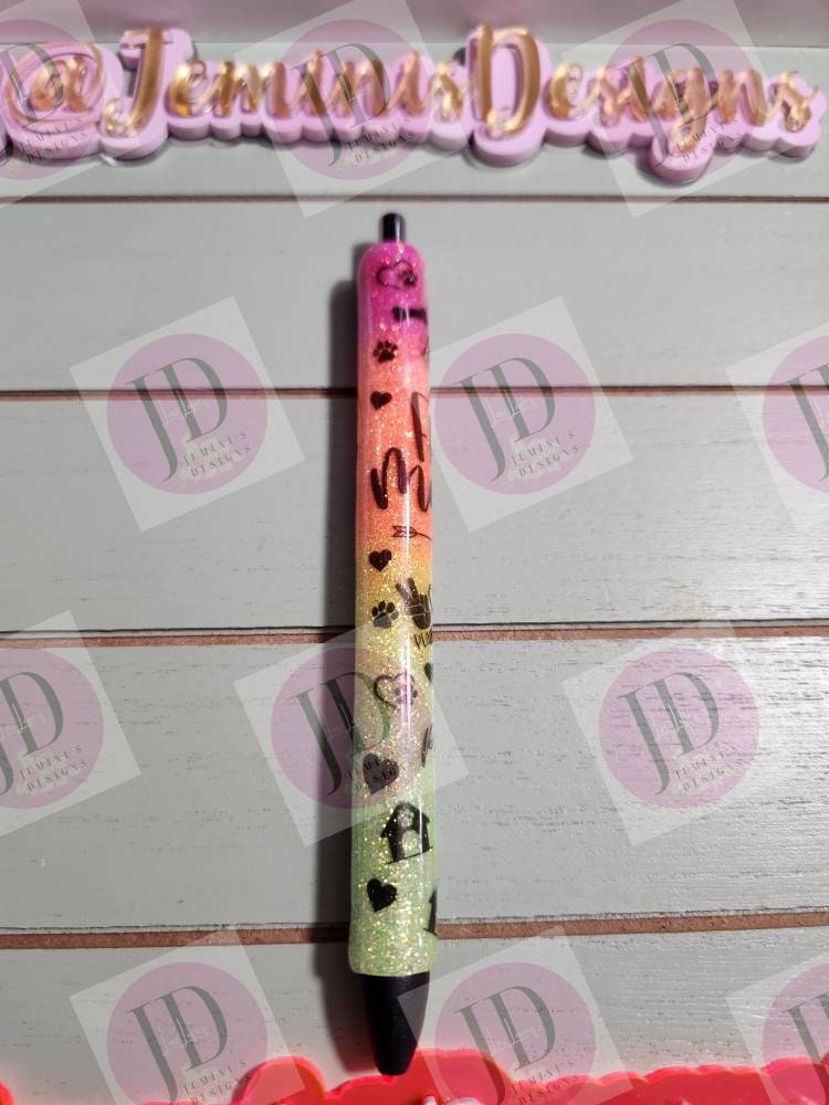 Fur Mama Dog Glitter Pens, Glitter Gel fur mama pen/Glitter rainbow pen