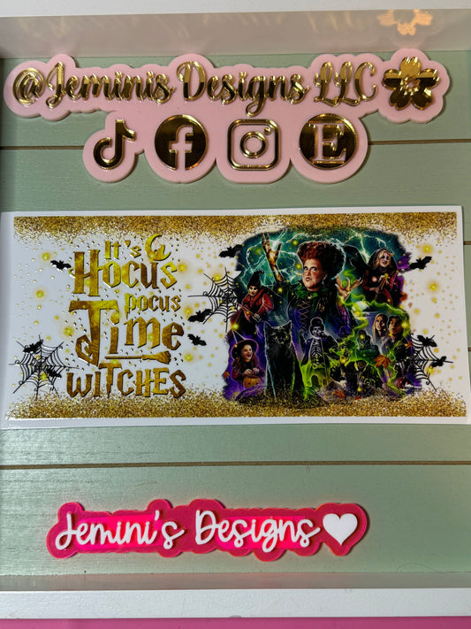 Ready to press|  Sanderson sisters/gold witches/bats / Hocus pocus | uvdtf wrap | Permanent decal | No heat needed | Waterproof