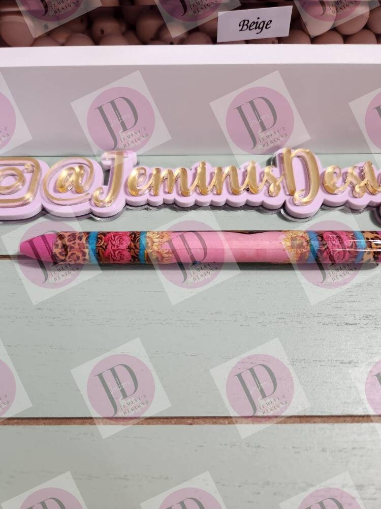 Nurse pen vibrant flowers, pink & turquoise pen wrap with Lots of vibrant colors/ Sunflower and roses Nurse pen wrap pen