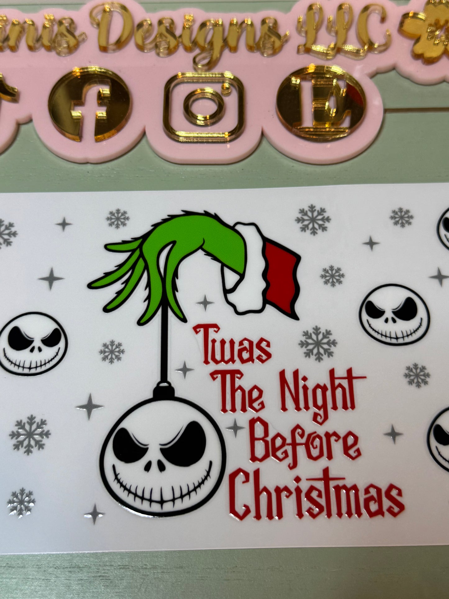 UV DTF Ready to press|  Christmas nightmare jack| uvdtf wrap | Permanent decal | No heat needed | Waterproof