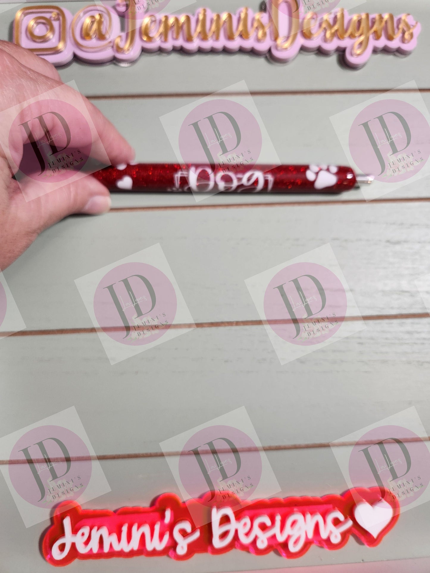 Glitter Pens, Glitter Gel pen, Dog mom glitter pen, dog glitter pens, red glitter/red dog mom pen