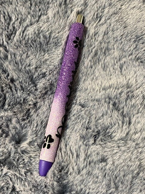 Glitter Pens, Glitter Gel pen, Dog mom glitter pens, dog glitter pens, lavender/purple w paw print /glitter/gifts for women and teens