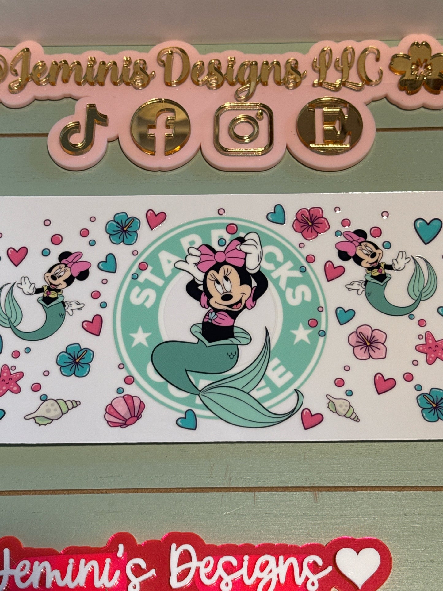 Ready to press|  Girl Mouse mermaid / uvdtf wrap | Permanent decal | No heat needed | Waterproof