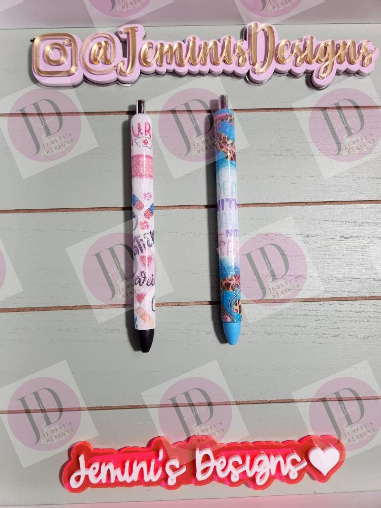 Nurse pen/ patience/caring/ I deal with trauma not drama pen wrap Glitter pen, pen wrap with Lots of vibrant colors and glitter