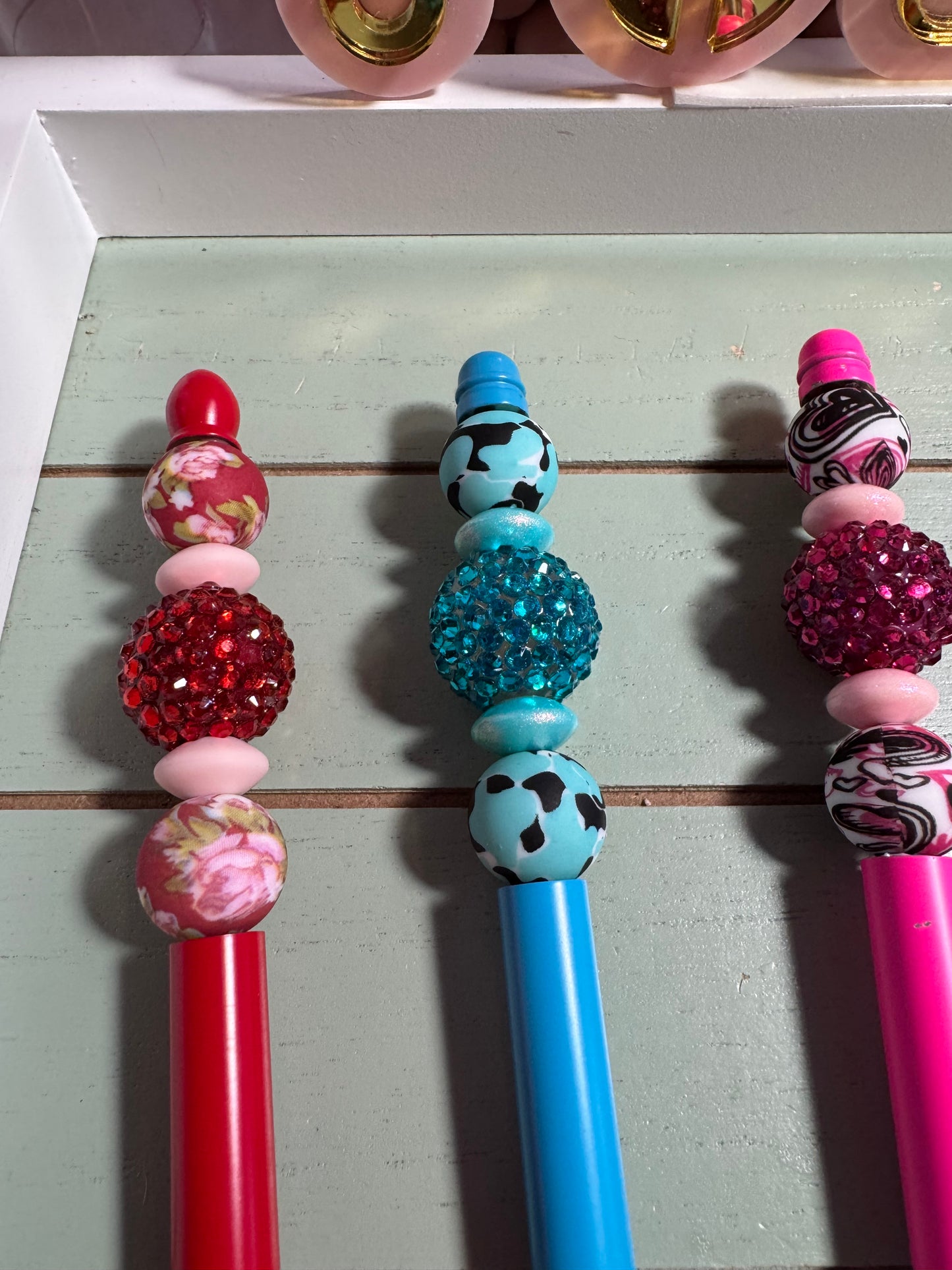 Beaded bling pencil/ long lasting pencil / binged pencil