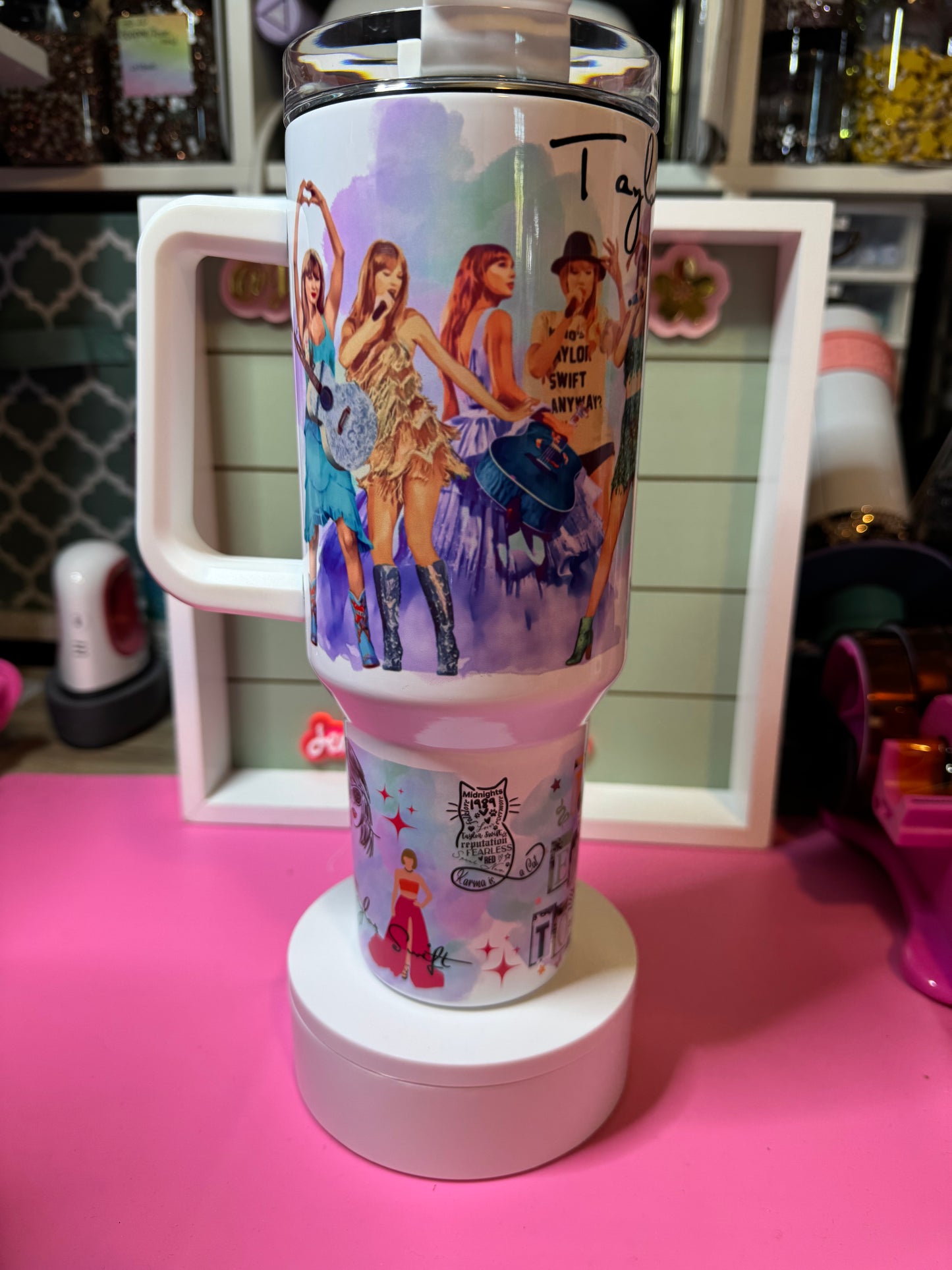 Many faces of Swift/ vibrant 40oz tumbler