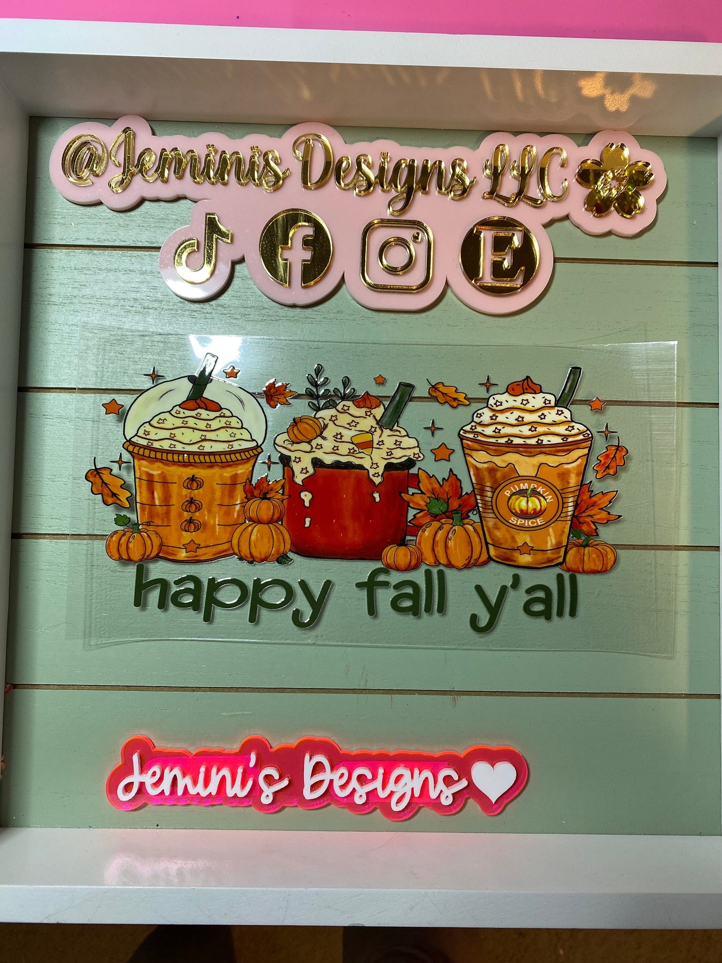 UV DTF 16 oz Glass can Ready to press|  Pumpkin fall/ happy fall yall | uvdtf wrap | Permanent decal | No heat needed | Waterproof