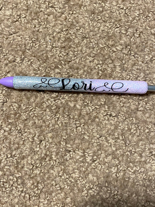 Glitter Pens, Glitter Gel Pens- Silver & Lavender-PURPLE INK and Tip