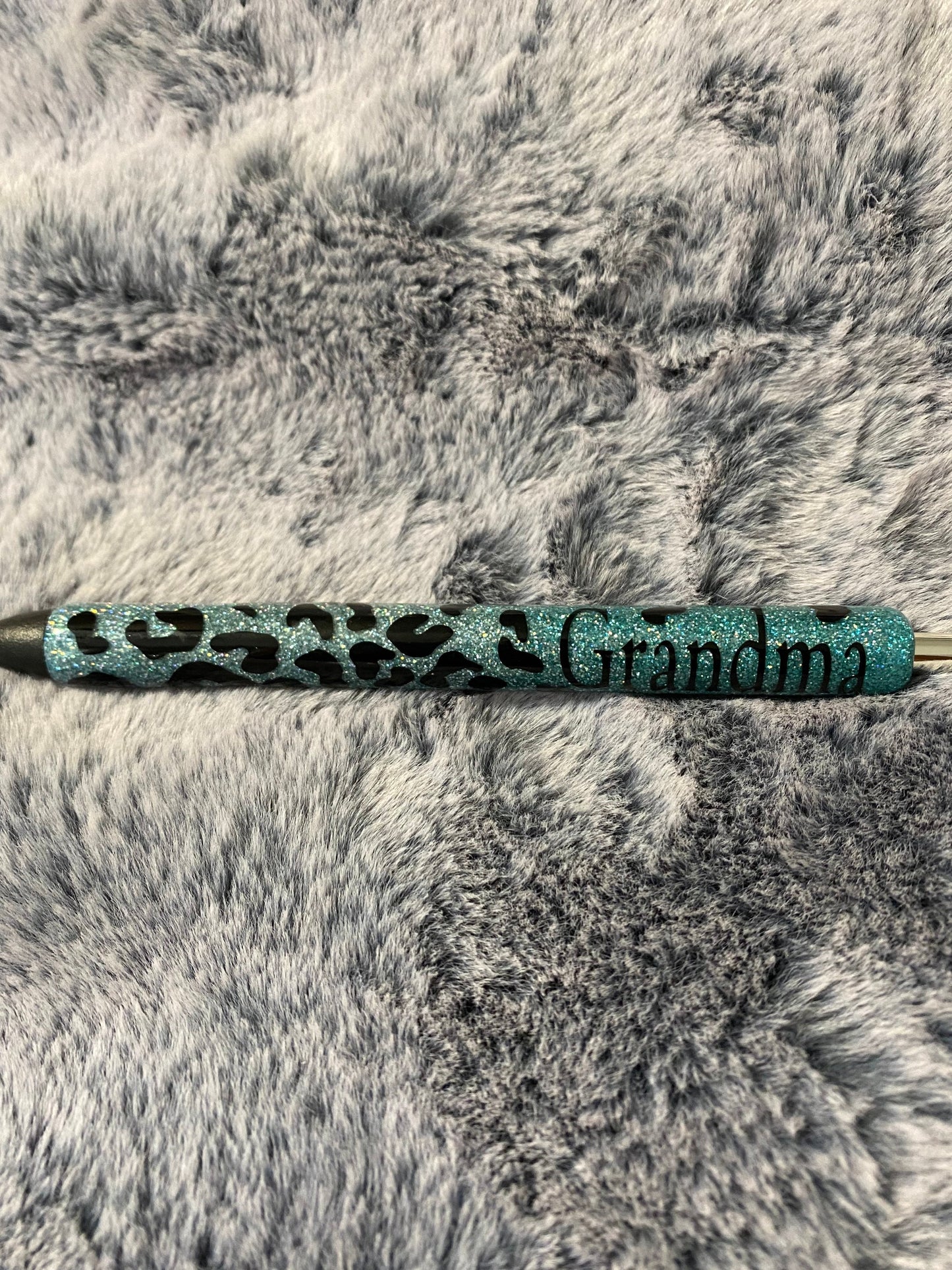 Grandma leopard  Glitter Pens, Glitter Gel Pens- glitter ombre pen/grandma glitter pen/teal/green